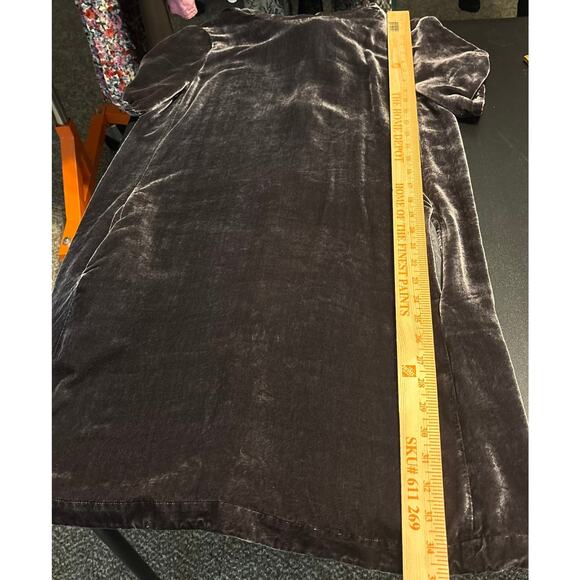 Eileen Fisher Petite Charcoal VELVET Mock Neck Tie Women's Size Small - Picture 5 of 8